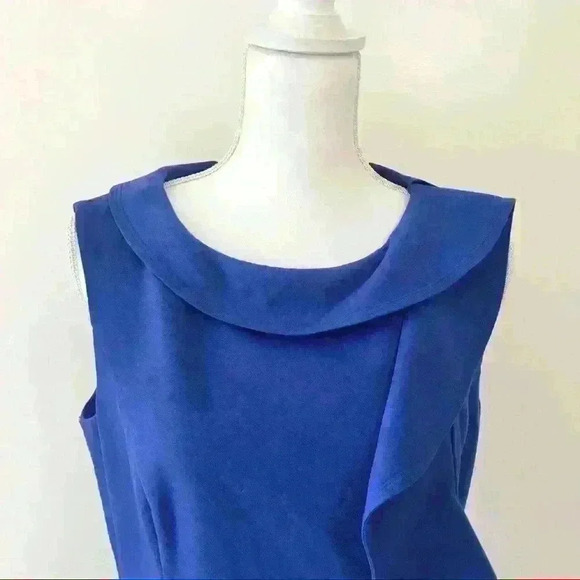 Calvin Klein Royal Blue Sleeveless Ruffle Dress - Picture 3 of 8